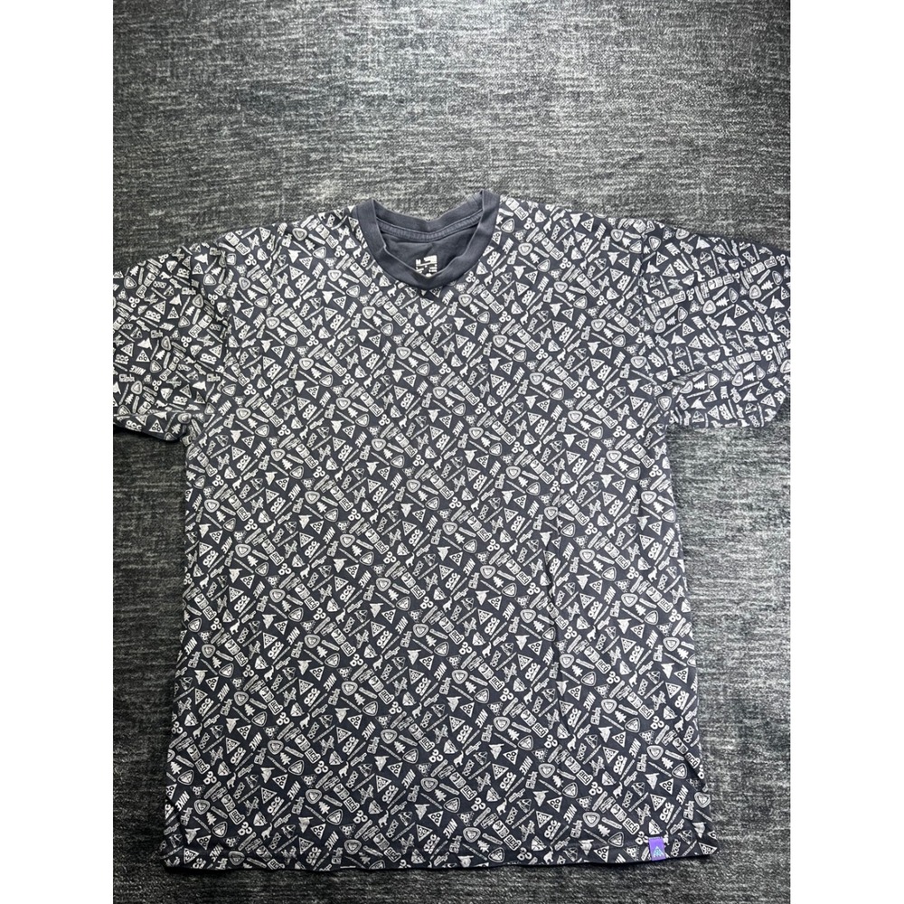 Nike ACG T-Shirt Mens Medium Black All Over Print Logo Graphic Short Sleeve Tee